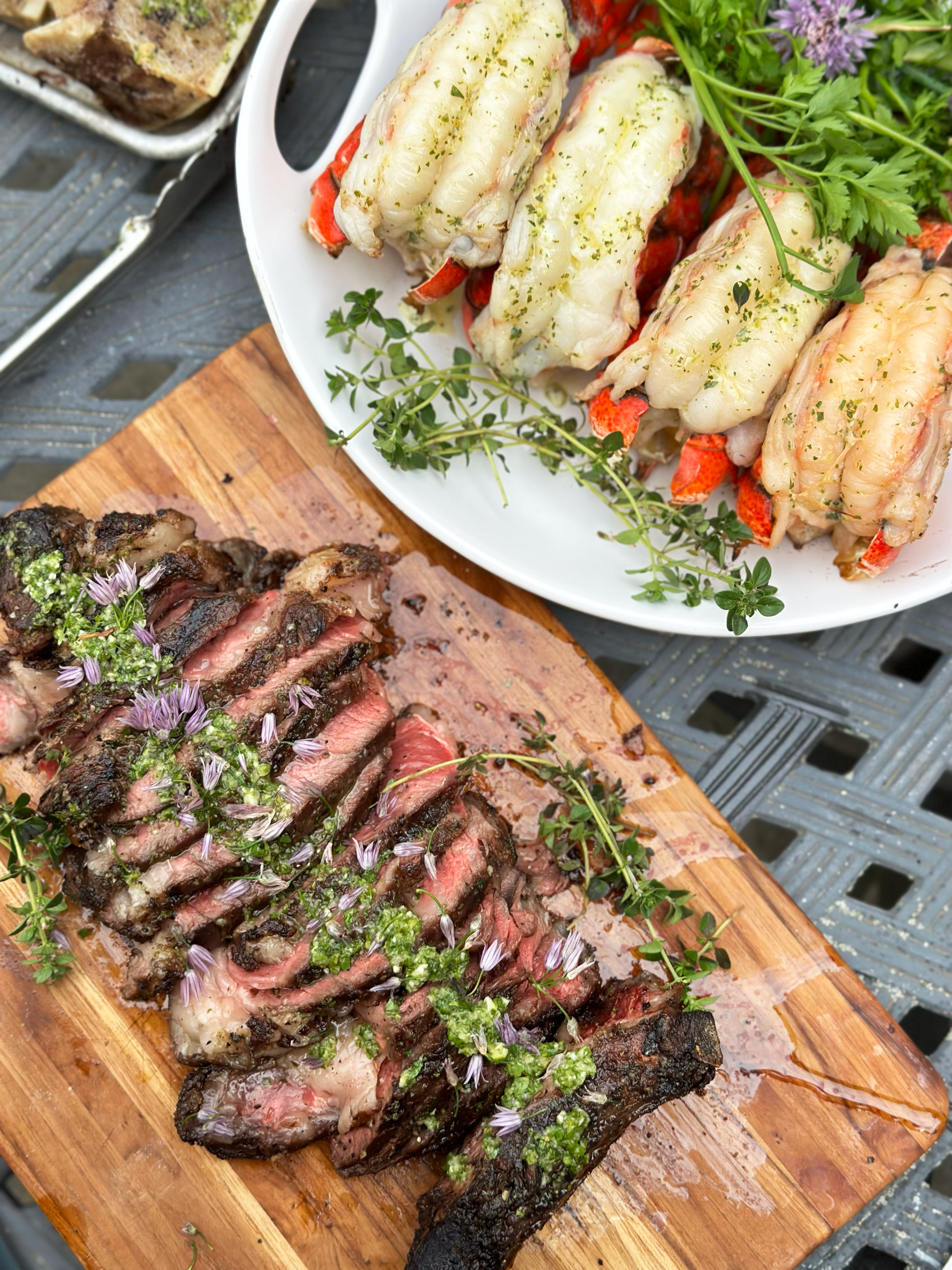 Surf 'N Turf - Tomahawk, NY Strip OR Ribeye and Maine Lobster Tails